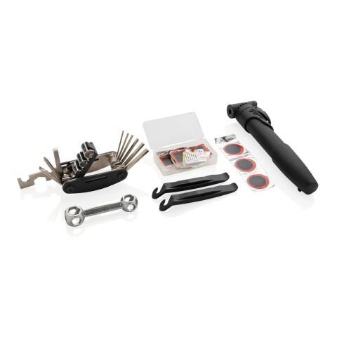 Kit de réparation vélo 17 pièces noir | sans marquage | non disponible | non disponible