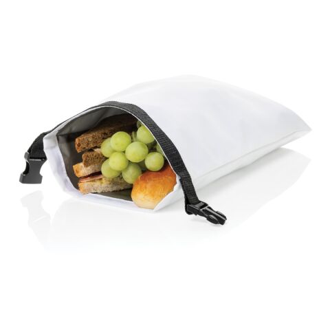 Sac à lunch pliable 30x20cm en rPET AWARE™ Snackstrap blanc | sans marquage | non disponible | non disponible