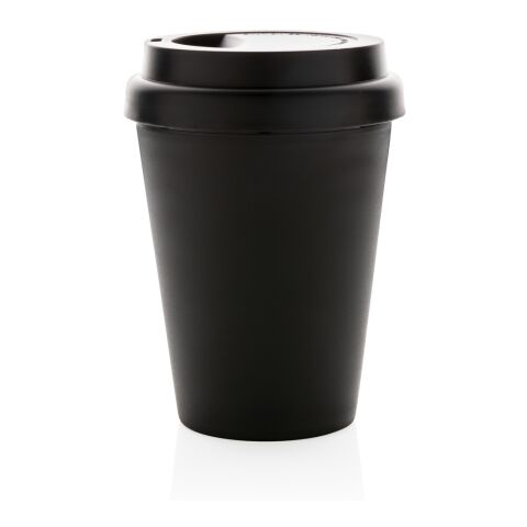 Mug en PP recyclable à double paroi 300ml noir | sans marquage | non disponible | non disponible