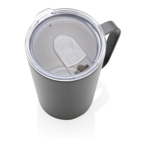 Mug moderne en acier inoxydable recyclé RCS avec couvercle antracite | sans marquage | non disponible | non disponible