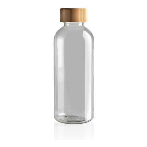 Bouteille en rPET GRS avec couvercle en bambou FSC blanc | sans marquage | non disponible | non disponible