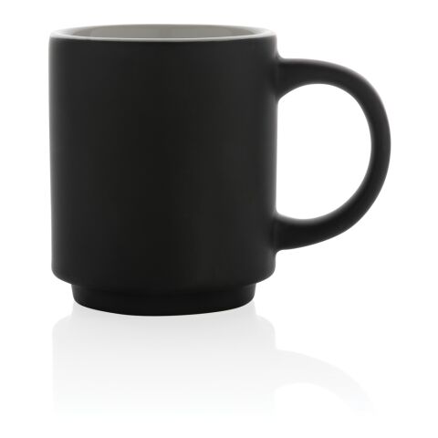 Mug en céramique empilable noir | sans marquage | non disponible | non disponible