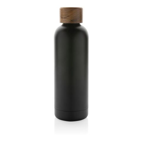 Bouteille iso en acier inoxydable recyclé certifiée RCS Wood noir | sans marquage | non disponible | non disponible