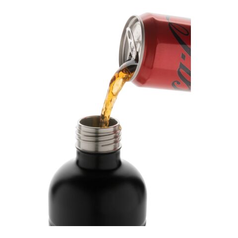 Bouteille pour boisson gazeuse en acier recyclé RCS noir | sans marquage | non disponible | non disponible