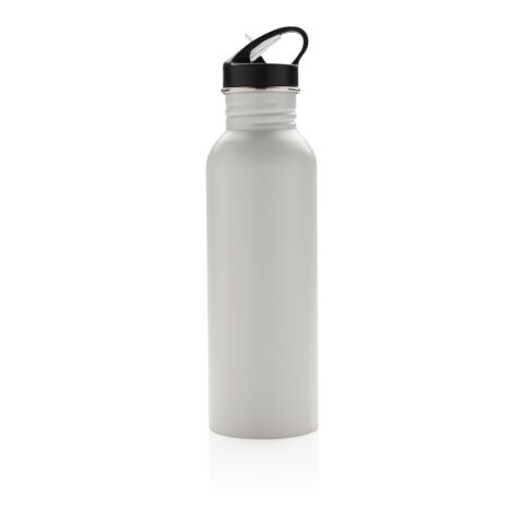 Bouteille de sport en acier inoxydable avec paille - 710 ml gris | sans marquage | non disponible | non disponible | non disponible