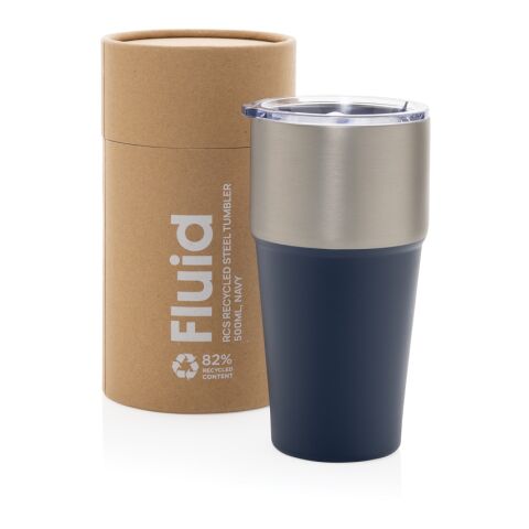 Mug 500ml en acier recyclé certifié RCS Fluid blue marin | sans marquage | non disponible | non disponible