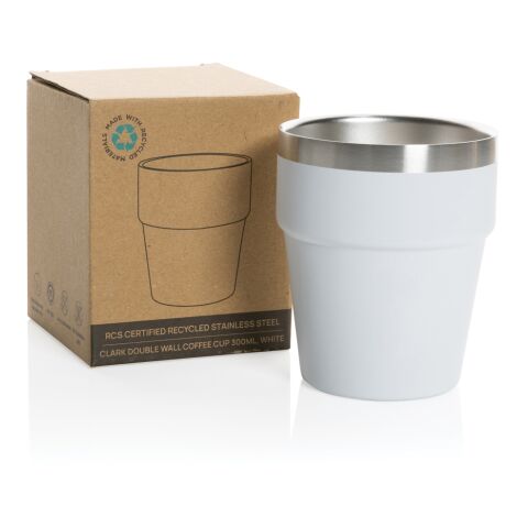 Tasse à café 300ml à double paroi en acier RCS Clark blanc | sans marquage | non disponible | non disponible