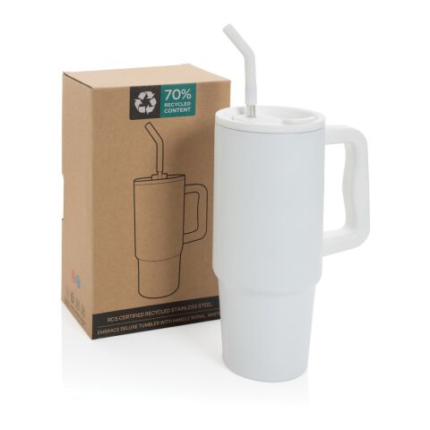 Mug 900ml en acier inoxydable recyclé Embrace RCS Blanc | sans marquage | non disponible | non disponible