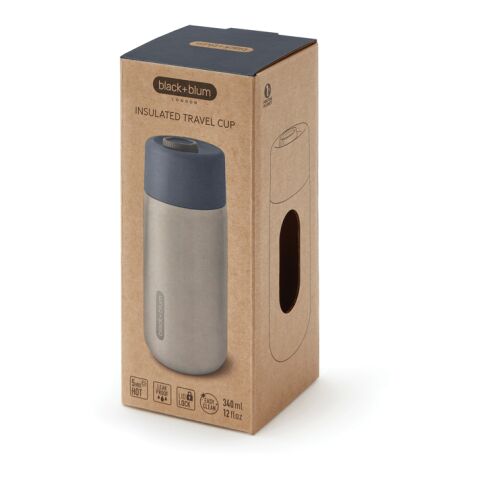 Mug de voyage 340ml étanche en acier inoxydable Black+Blum gris | sans marquage | non disponible | non disponible