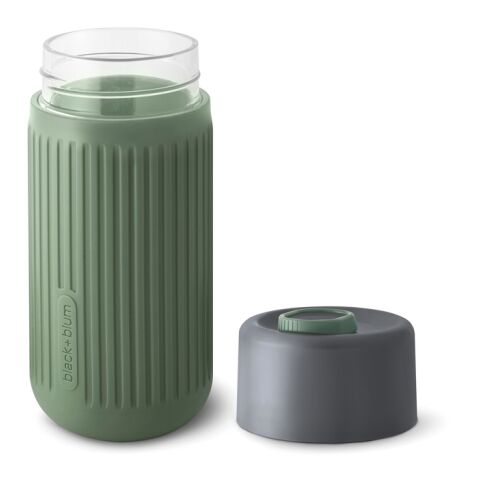 Tasse de voyage en verre 340ML Black+Blum vert olive | sans marquage | non disponible | non disponible