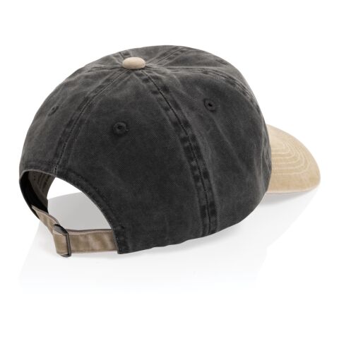 Casquette bicolore BEAU AWARE™ lavée à 6 panneaux en sergé d noir | sans marquage | non disponible | non disponible | non disponible
