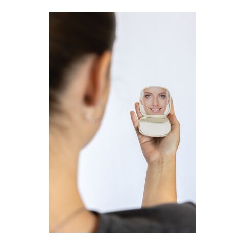 Miroir de poche en plastique recyclé RCS Reflecta beige | sans marquage | non disponible | non disponible