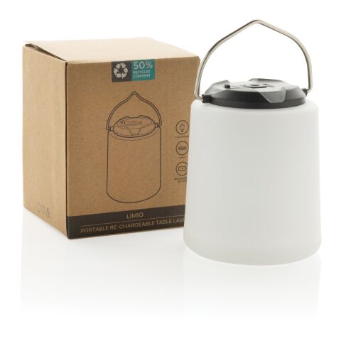 Lampe de table rechargeable en plastique recyclé RCS Limio blanc | sans marquage | non disponible | non disponible