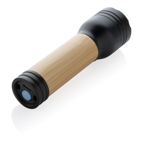 Lampe 1W en plastique recyclé RCS et bambou Lucid noir-marron | sans marquage | non disponible | non disponible