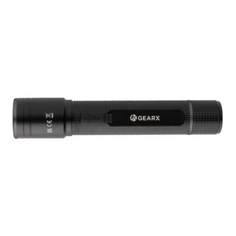Lampe torche 3W rechargeable par USB en alu RCS Gear X noir | sans marquage | non disponible | non disponible