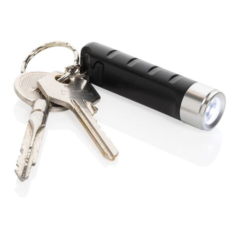 Porte-clés lampe torche charge USB en plastique RCS Globix noir | sans marquage | non disponible | non disponible