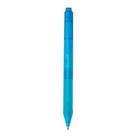Stylo X9 finition givré avec grip silicone bleu | sans marquage | non disponible | non disponible