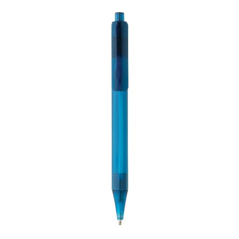 Stylo transparent X8 en rPET GRS bleu | sans marquage | non disponible | non disponible
