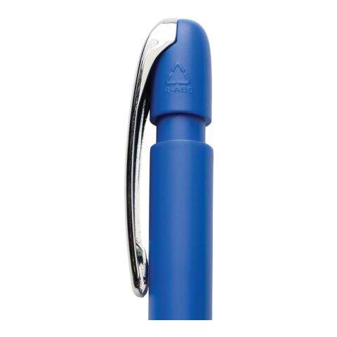 Stylo à clip métallique en ABS recyclé GRS Glide bleu | sans marquage | non disponible | non disponible