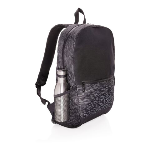 Sac à dos réfléchissant pour ordinateur portable en RPET noir | sans marquage | non disponible | non disponible | non disponible