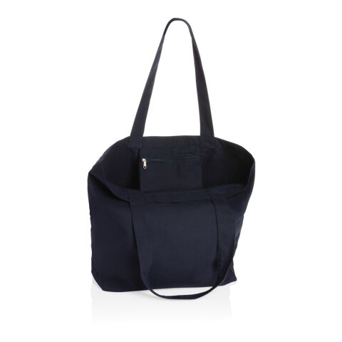 Sac shopping en toile 240g/m² recyclée non teinté Aware™ bleu marine | sans marquage | non disponible | non disponible | non disponible