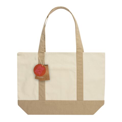 Sac cabas 350gsm en coton recyclé AWARE™ SHOP LOCAL blanc