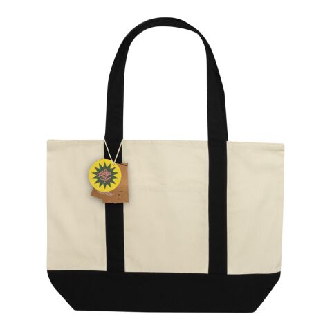 Sac cabas 350gsm en coton recyclé AWARE™ SHOP LOCAL noir