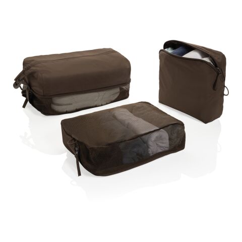 Lot de cubes de rangement en nylon recyclé RCS KENTO URBAN marron