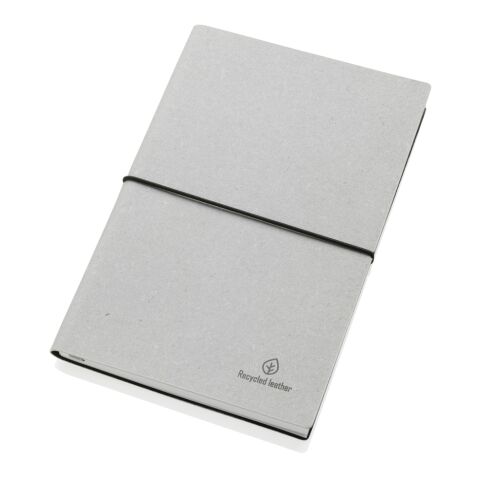 Carnet de notes A5 en cuir recyclé gris clair | sans marquage | non disponible | non disponible