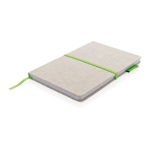 Carnet à couverture en jute et coton A5 vert-vert | sans marquage | non disponible | non disponible