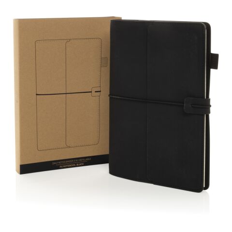 Carnet de notes 3 en 1 rechargeable en PU Daily Notes Binder noir | sans marquage | non disponible | non disponible