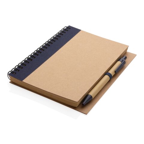 Cahier à spirales kraft avec stylo bleu | sans marquage | non disponible | non disponible