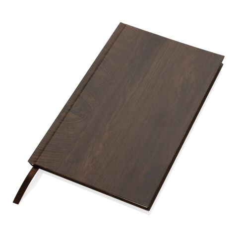 Cahier A5 imprimé bois Kavana marron foncé | sans marquage | non disponible | non disponible