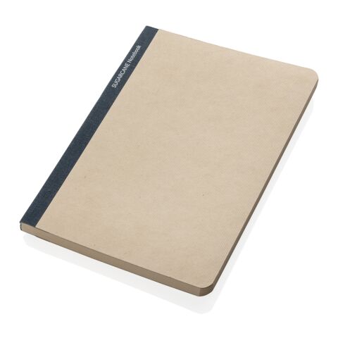 Carnet A5 en papier de canne à sucre certifié Bonsucro bleu | sans marquage | non disponible | non disponible