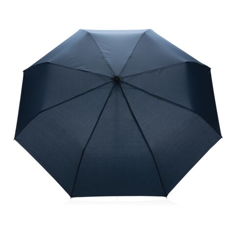 Mini parapluie 20.5&quot; rPET 190T poignée bambou Impact AWARE™ bleu marine | sans marquage | non disponible | non disponible