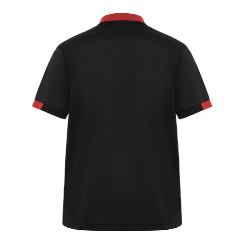 Polo unisexe antibactérien à manches courtes Samurai de 160&nbsp;g/m2 Standard | Noir-Rouge | 3XL | sans marquage | non disponible | non disponible | non disponible
