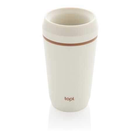Mug 354 ml avec couvercle 360 en plastique recyclé Topl marron | sans marquage | non disponible | non disponible