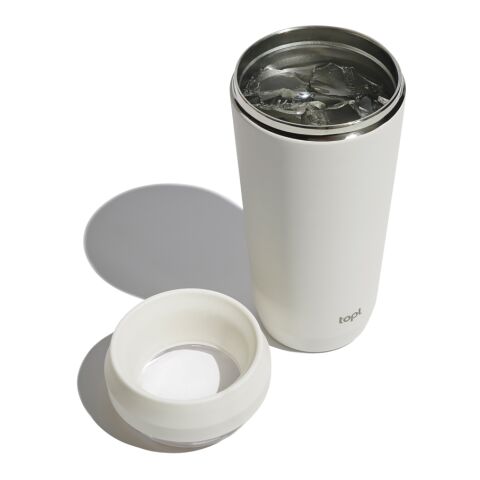 Mug 354 ml avec couvercle 360 en acier recyclé Topl marron | sans marquage | non disponible | non disponible