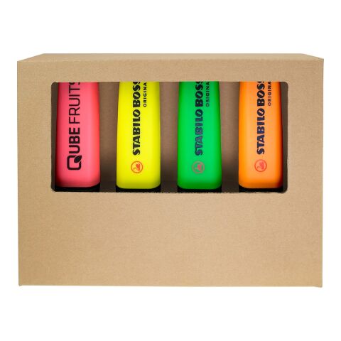STABILO BOSS ORIGINAL Set de bureau de 4 surligneurs blanc | sans marquage