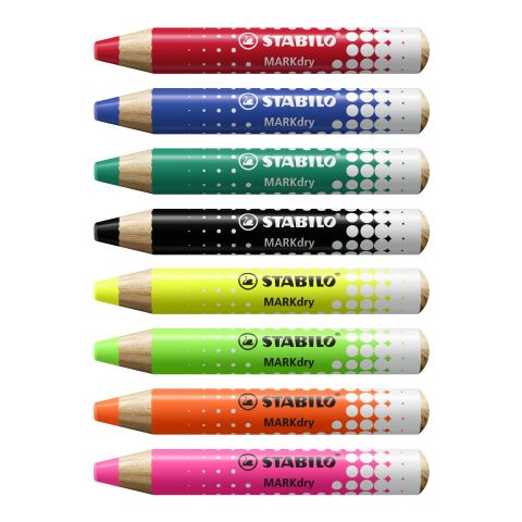 STABILO MARKdry marqueur pour tableau blanc jaune fluo | sans marquage