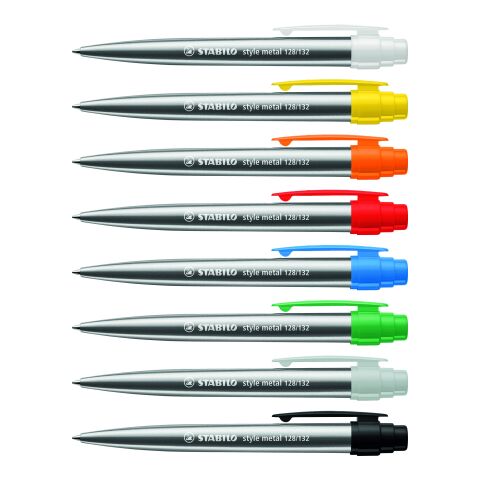 STABILO style metal stylo à bille argent/blanc | non disponible | sans marquage