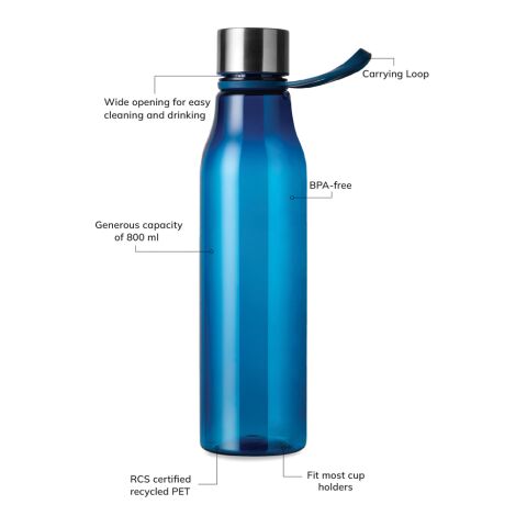 VINGA Bouteille d'eau 800ml RCS Lean blue marin | sans marquage | non disponible | non disponible