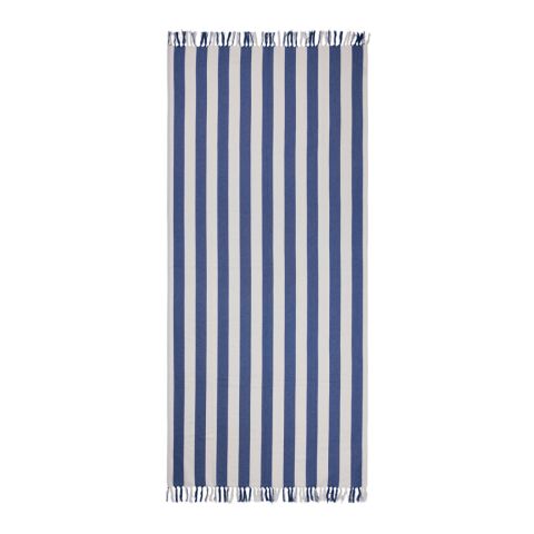 VINGA Serviette hammam GRS Ornos bleu-blanc | sans marquage | non disponible | non disponible | non disponible