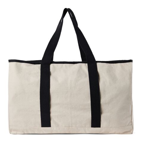 VINGA Sac de plage en toile recyclée AWARE™ Volonne blanc cassé-noir | sans marquage | non disponible | non disponible | non disponible