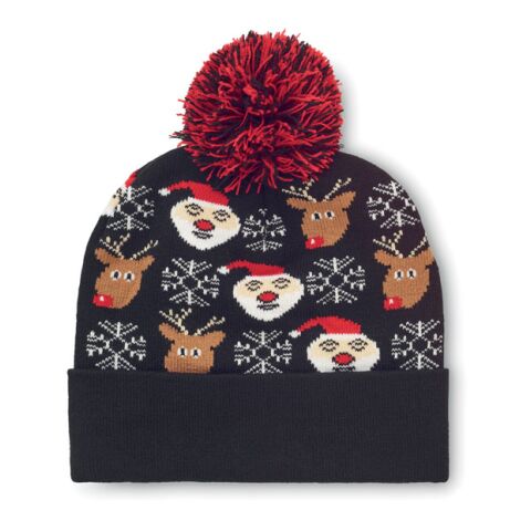 Bonnet à pompon tricoté noir | sans marquage | non disponible | non disponible | non disponible