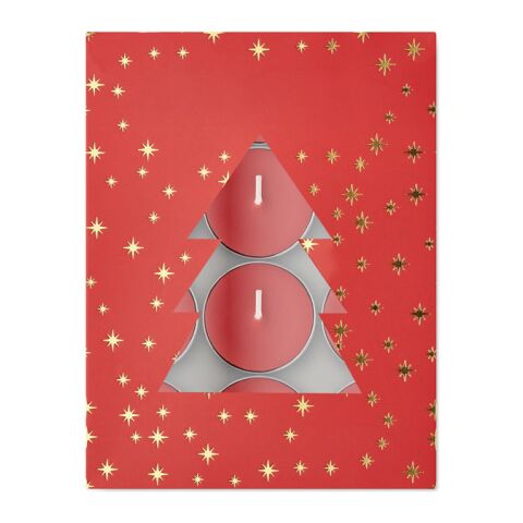 Set de bougies chauffe-plat rouge