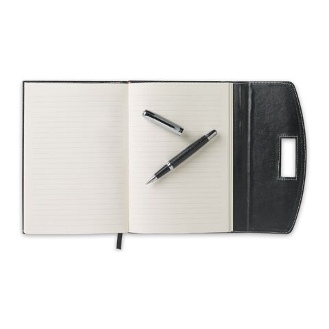 Porte documents avec stylo A5 - pages lignées noir | sans marquage | non disponible | non disponible