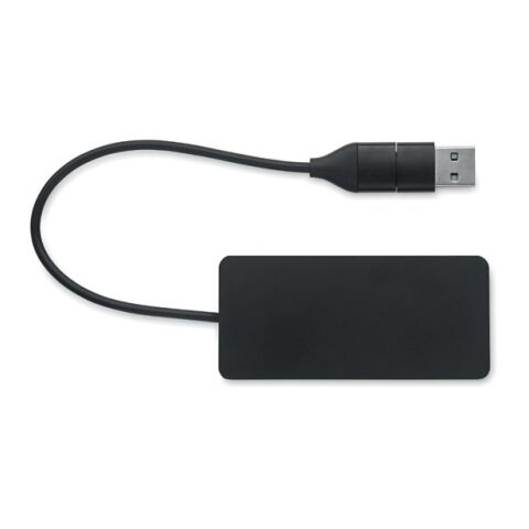 Hub USB 3 ports avec câble 20cm noir | sans marquage | non disponible | non disponible