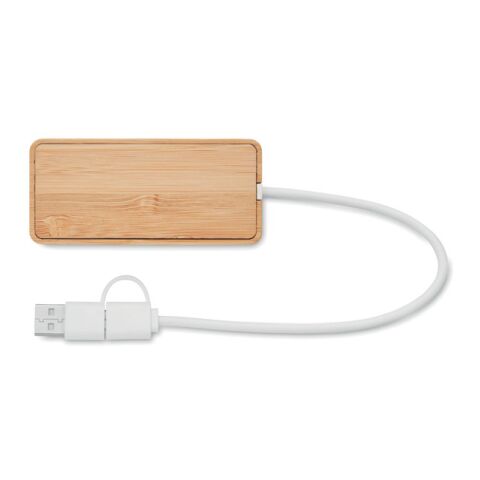 Hub USB 3 ports en bambou bois | sans marquage | non disponible | non disponible | non disponible