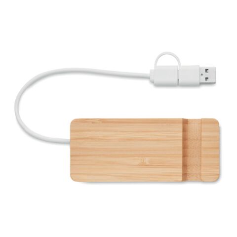 Hub USB 4 ports en bambou bois | sans marquage | non disponible | non disponible | non disponible